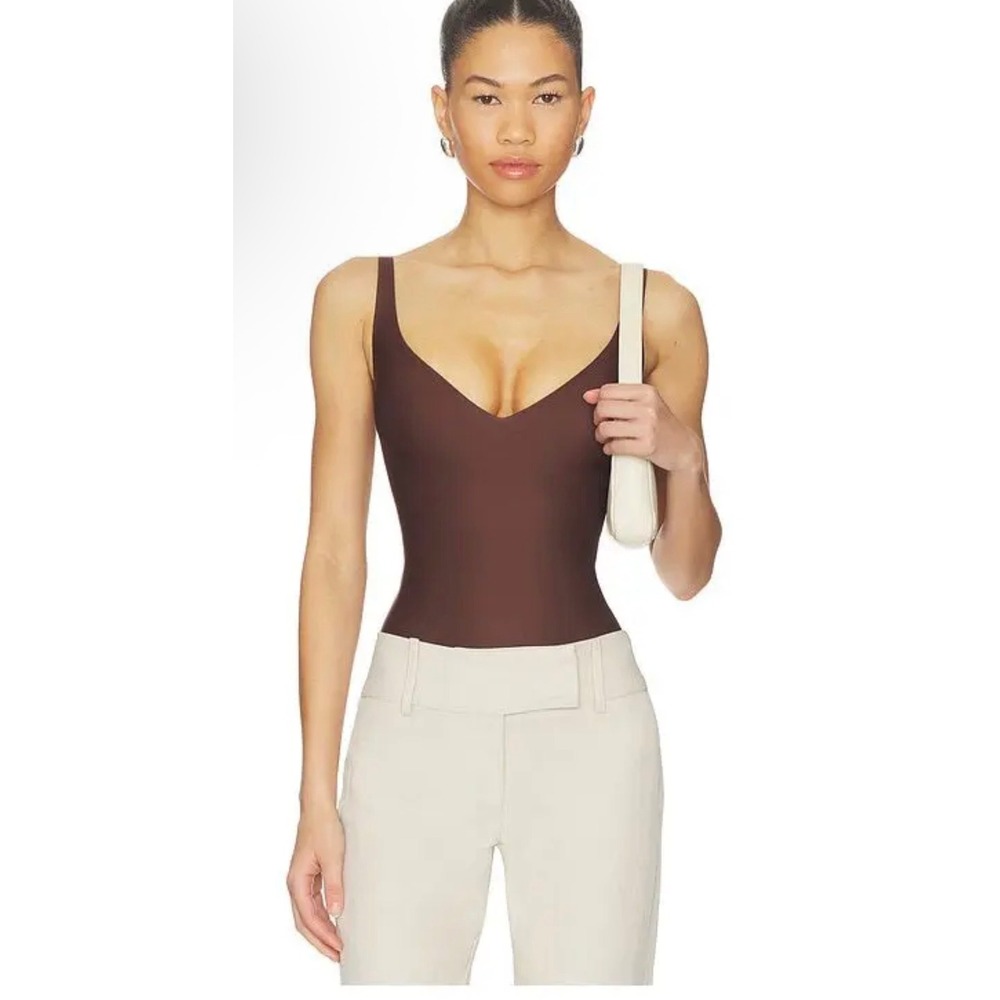 Skims Body Scoop Low Back Thong Bodysuit Cocoa Brown Large NWT
